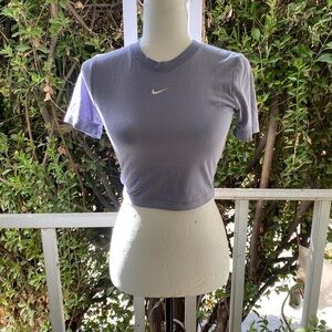 Nike Purple Fitted Crop T-Shirt